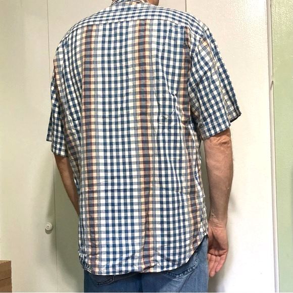 LEVIS Dockers Indigo Vintage 90s Button Up Shirt Mens Plaid Medium - Picture 3 of 12